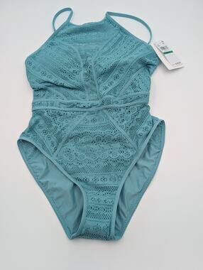 BECCA by Rebecca Virtue Women’s Teal One-Piece Swimsuit Size L Regular NWT NEW